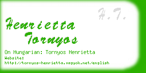 henrietta tornyos business card